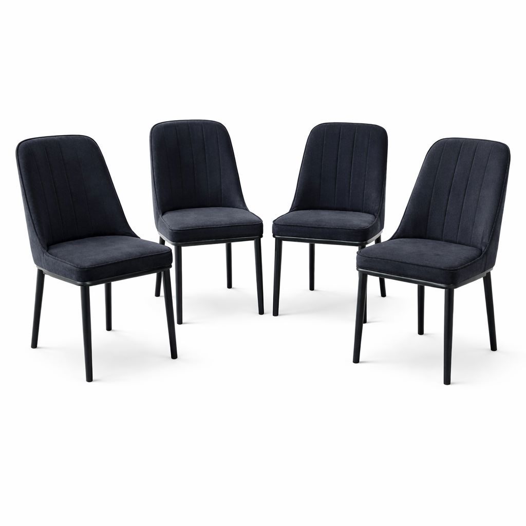 רביעיית כיסאות אוכל מרופדים דגם מונקו מבית Tudo Design