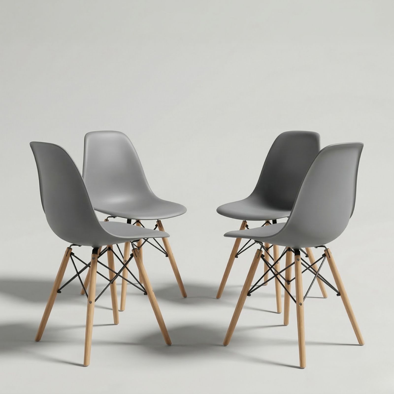 רביעיית כיסאות אוכל נורדיק אפור מבית HOME DECOR