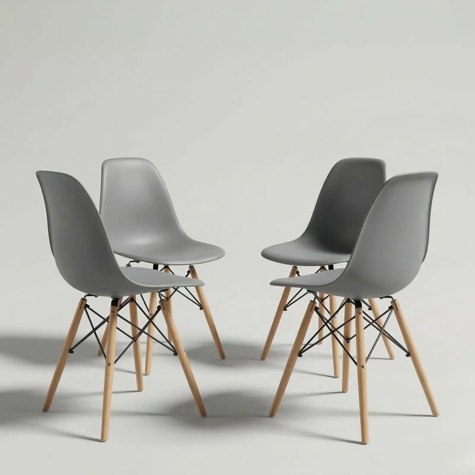 רביעיית כיסאות אוכל נורדיק אפור מבית Tudo Design רביעיית כיסאות אוכל נורדיק אפור מבית Tudo Design
