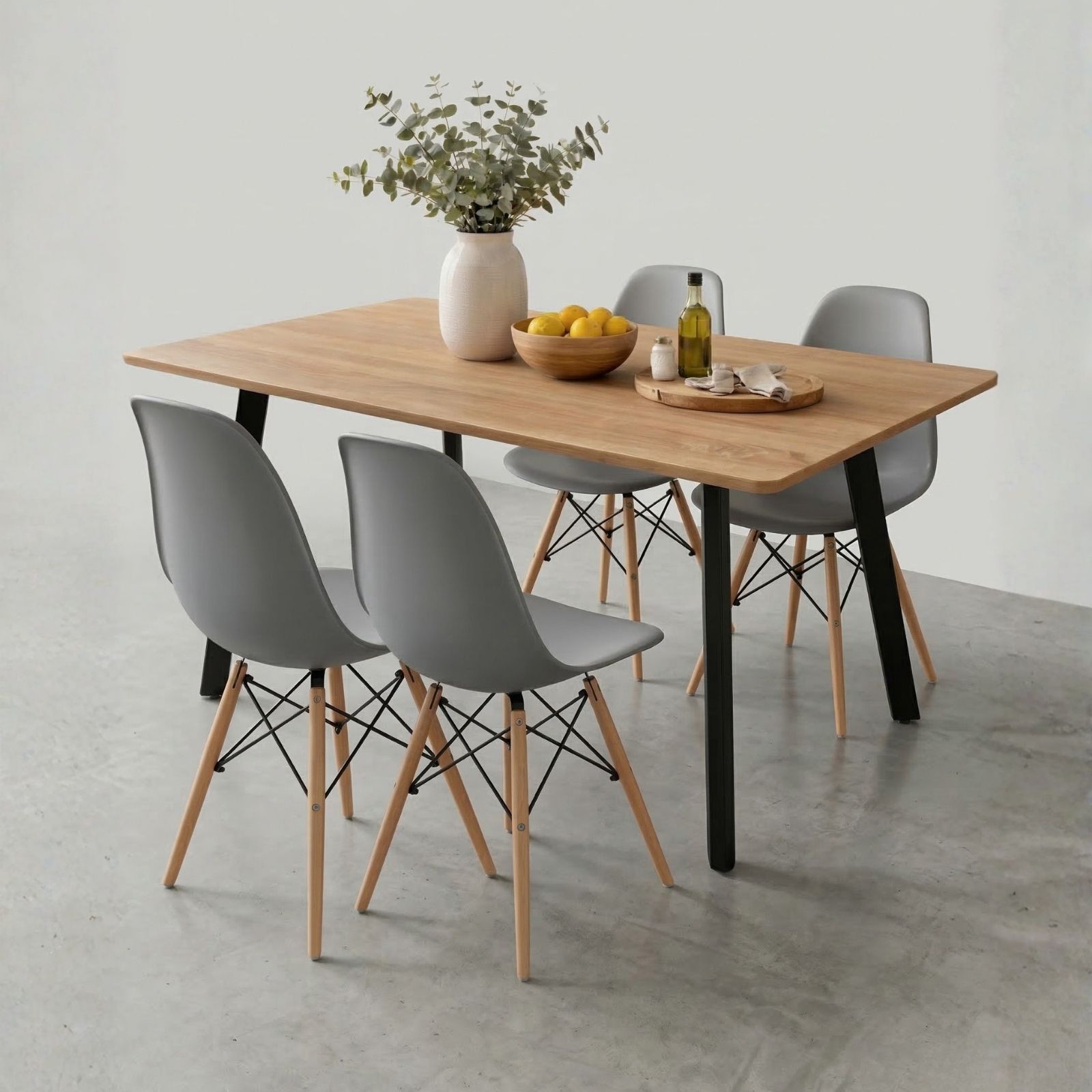 פינת אוכל 120X70 עם 4 כיסאות דגם גולן נורדיק מבית Tudo Design