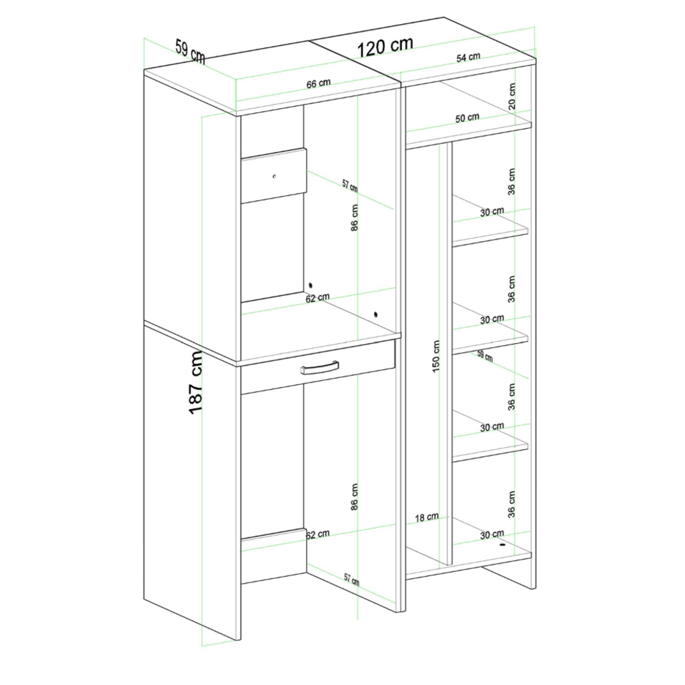 ארון שירות לחדר כביסה דגם אולגה 6109 מבית DOUBLE ארון שירות לחדר כביסה דגם אולגה 6109 מבית DOUBLE