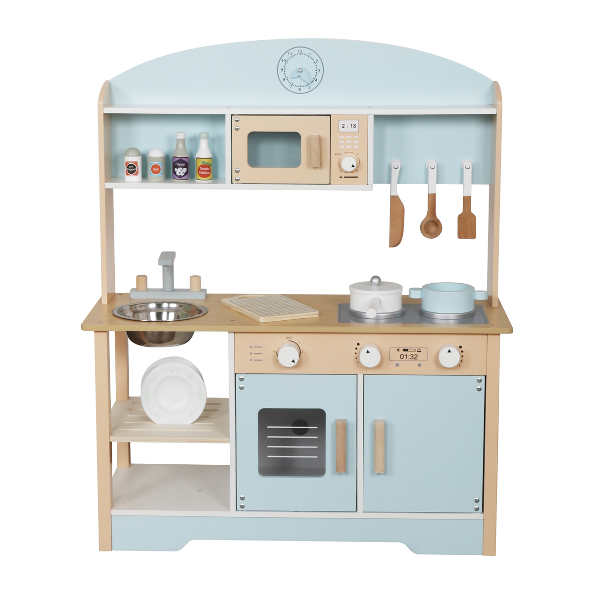 מטבח עץ לילדים דגם תכלת W10C573H מבית BUBU