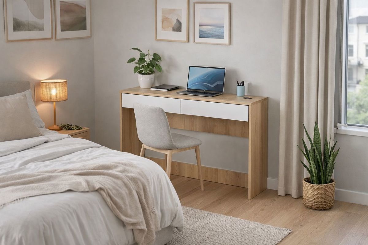 שולחן כתיבה עם 2 מגירות אחסון דגם ארבל מבית RAMOS