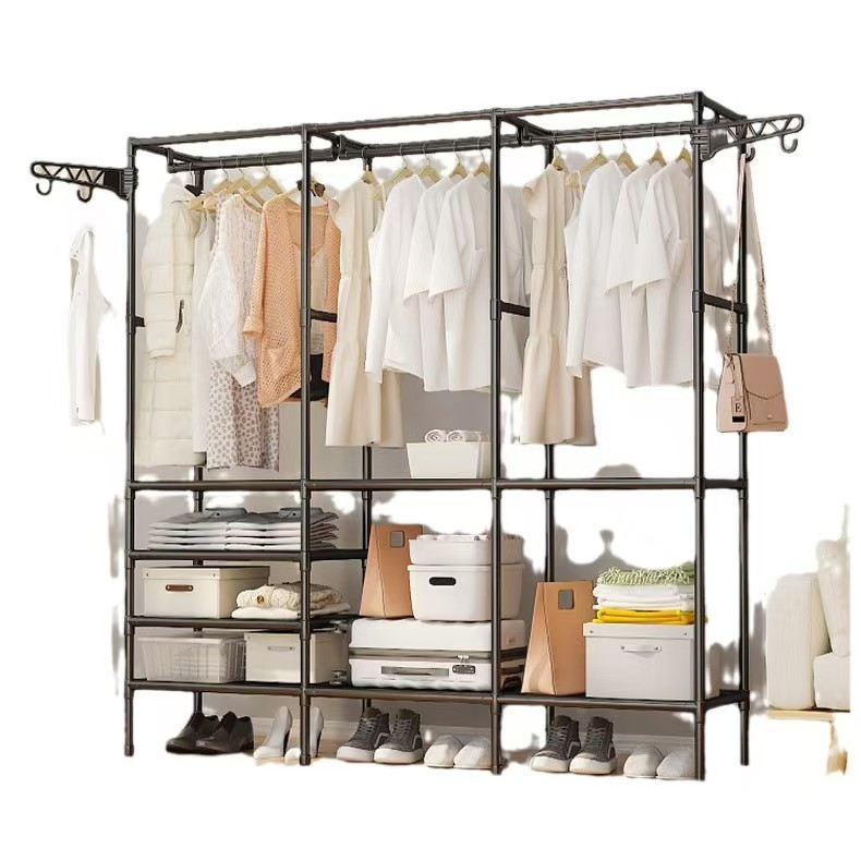 מתלה בגדים עומד עם מדפי אחסון רוחב 1.6 דגם עידית מבית RAMOS