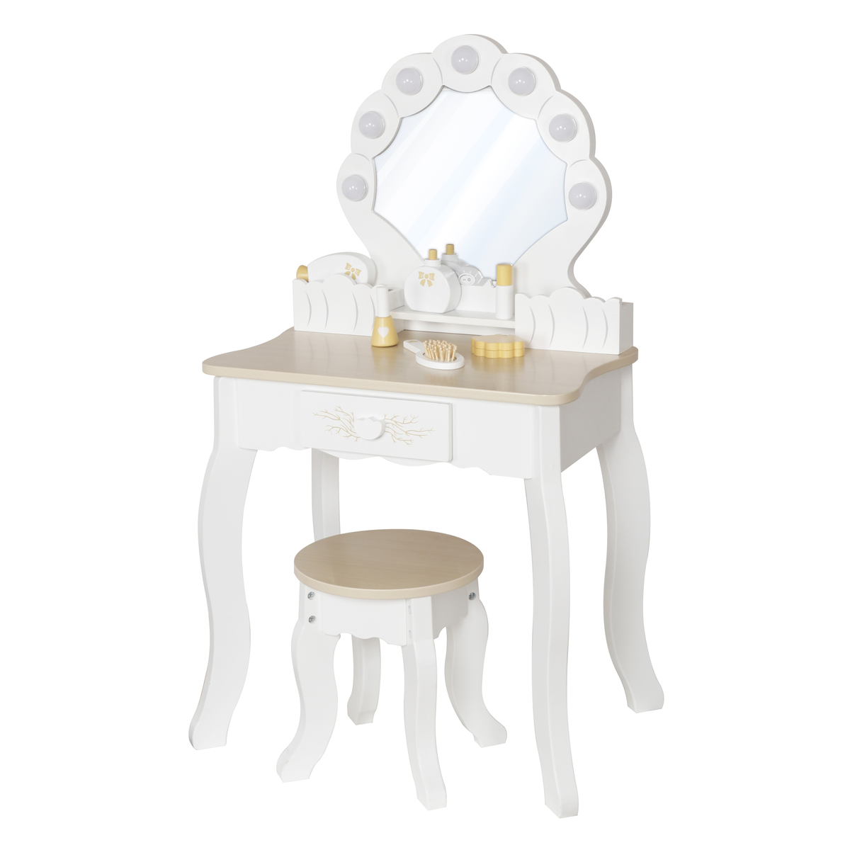 שידת איפור לילדים עם תאורה דגם W08H222 מבית BUBU