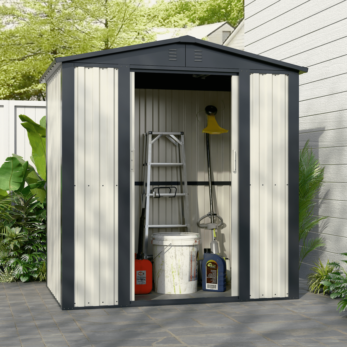 מחסן מתכת פרמיום לגינה 1.80X1.20 דגם DS2 מבית Garden Top