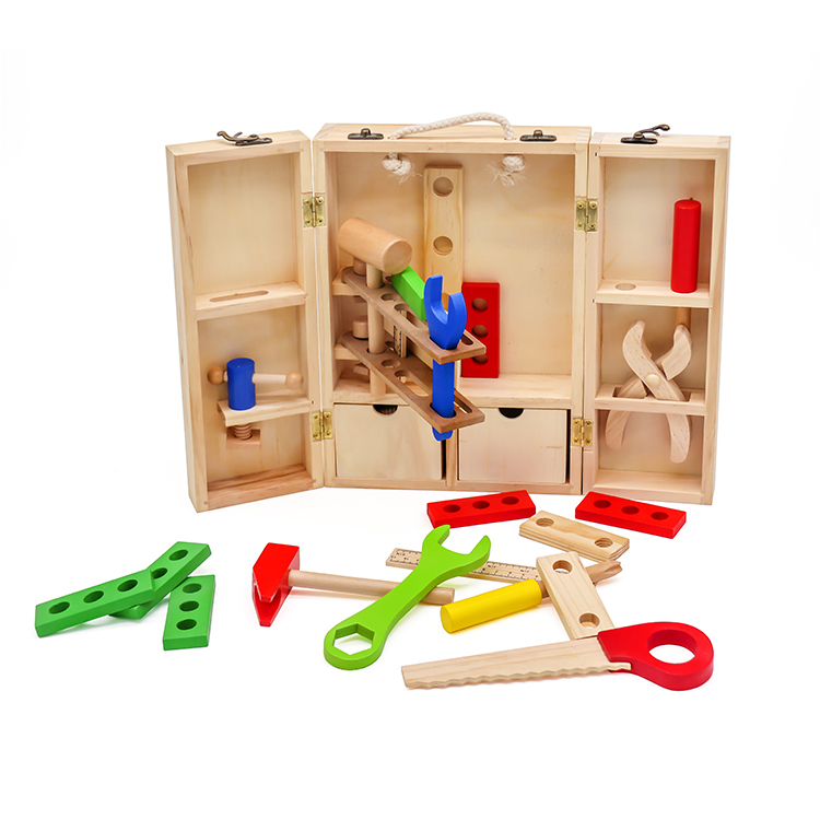 ארגז כלי עבודה מעץ לילדים דגם צ'ייס W03D103B מבית BUBU