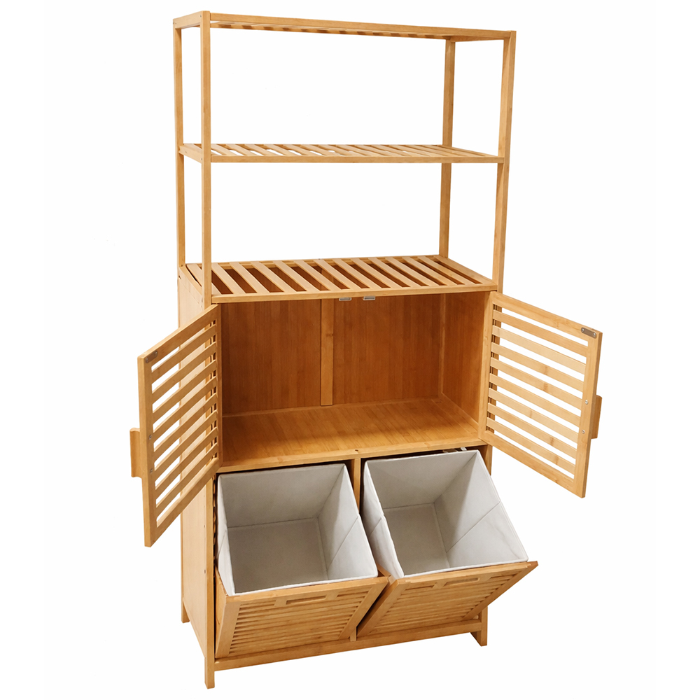 כוננית שירות מבמבוק עם סלי כביסה דגם קרלוס מבית RAMOS