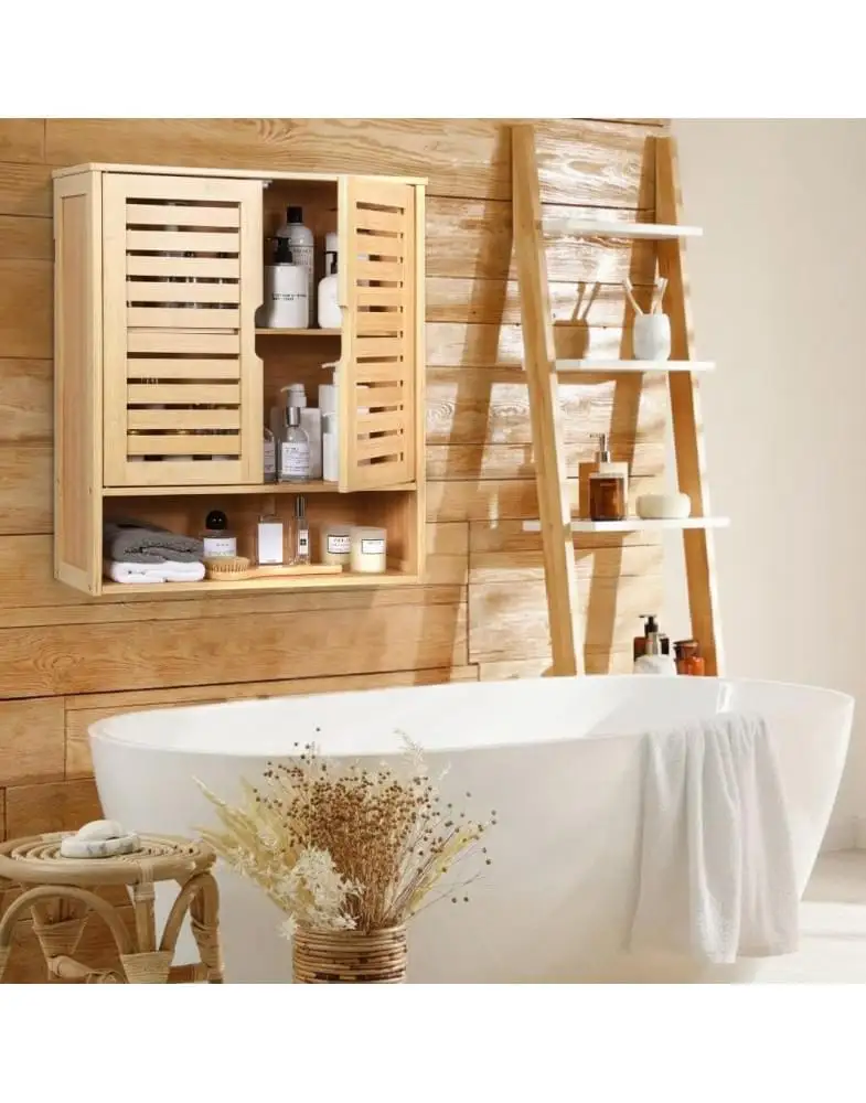 ארונית שירות תלויה מבמבוק דגם SR222 מבית Shuk Rehut