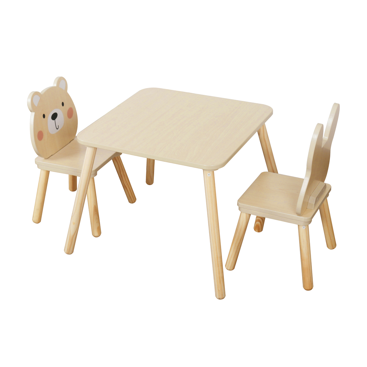 סט שולחן ושני כיסאות לילדים דגם חיות W08G410 מבית BUBU