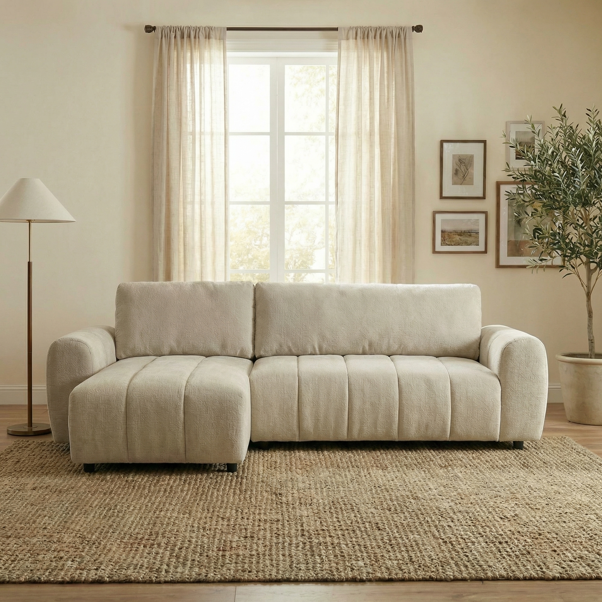 מערכת ישיבה פינתית נפתחת למיטה עם ארגז מצעים דגם טופז מבית HOME DECOR