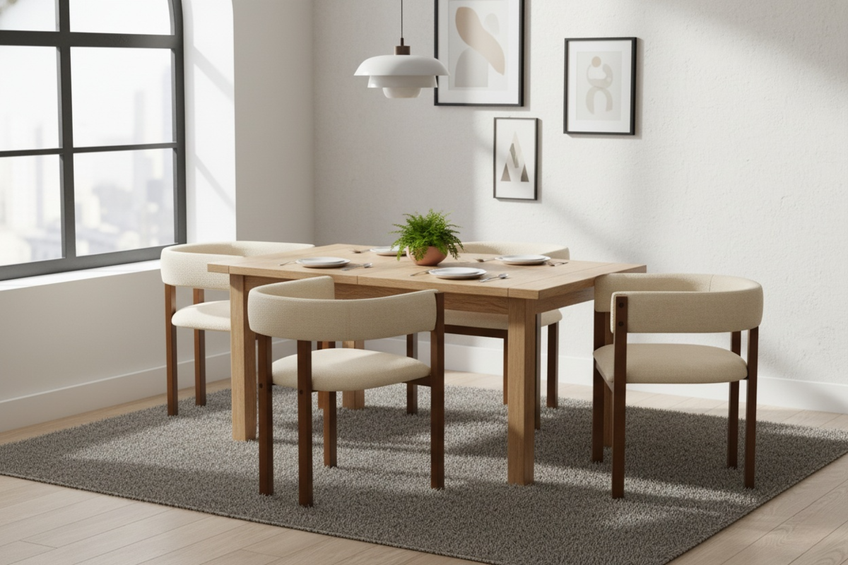 זוג כיסאות לפינת אוכל מעץ מלא דגם בוסטון מבית RAMOS
