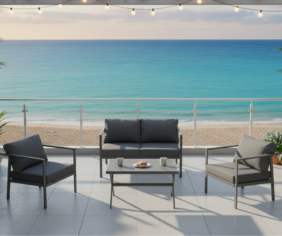 פינת ישיבה מאלומיניום לגינה דגם מלודי ICST5035 מבית ARAVA