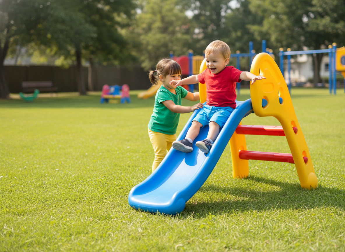 מגלשה מתקפלת לילדים כחול דגם GL7138B מבית BUBU