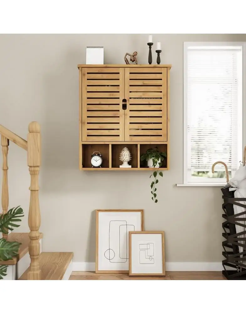 ארון אמבטיה תלוי מבמבוק דגם SR223 מבית Shuk Rehut