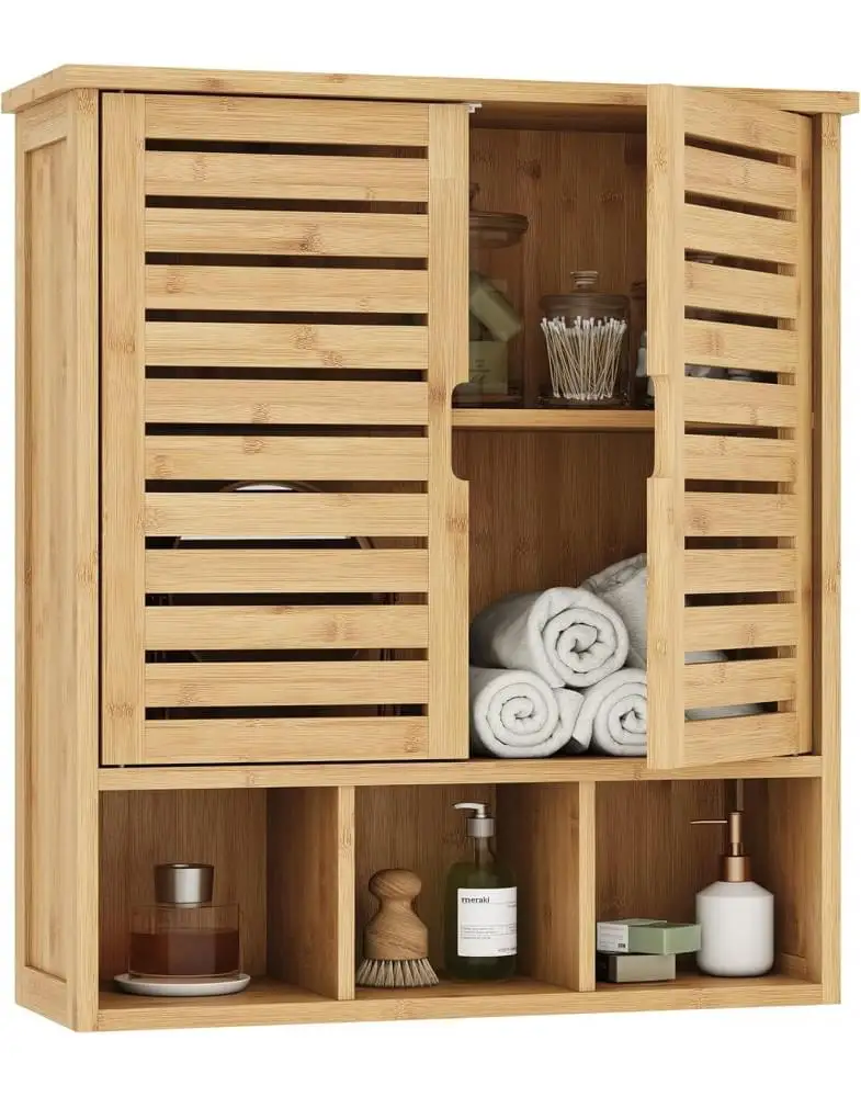 ארון אמבטיה תלוי מבמבוק דגם SR223 מבית Shuk Rehut