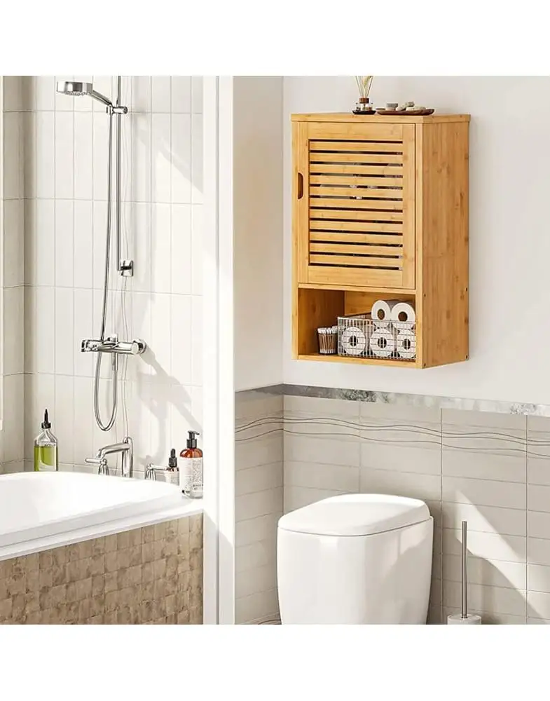 ארונית תלויה מבמבוק עם מדף פתוח דגם SR339 מבית Shuk Rehut