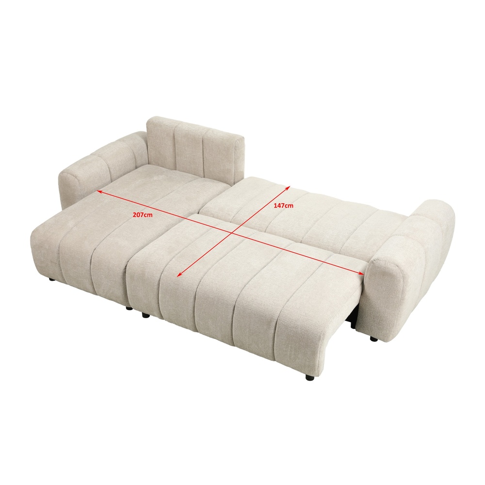 מערכת ישיבה פינתית נפתחת למיטה עם ארגז מצעים דגם טופז מבית HOME DECOR