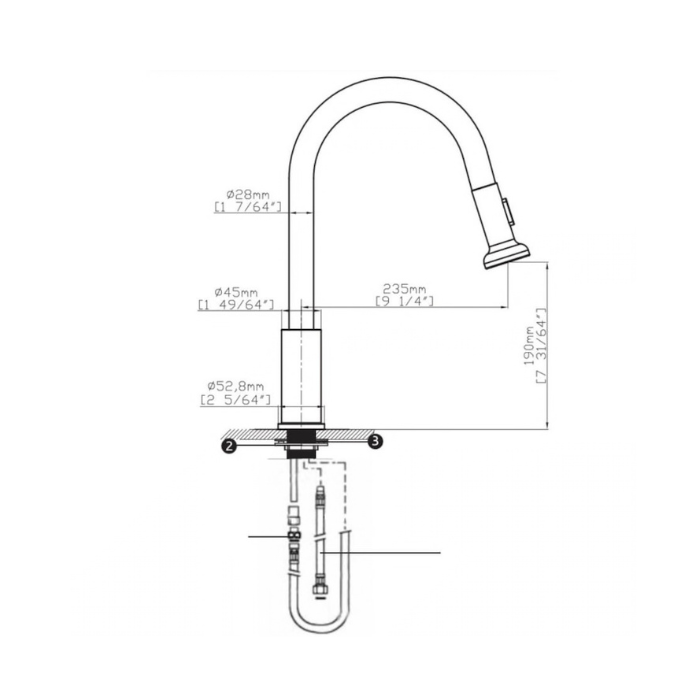 ברז מטבח נשלף דגם דנובה TOMK11 מבית River