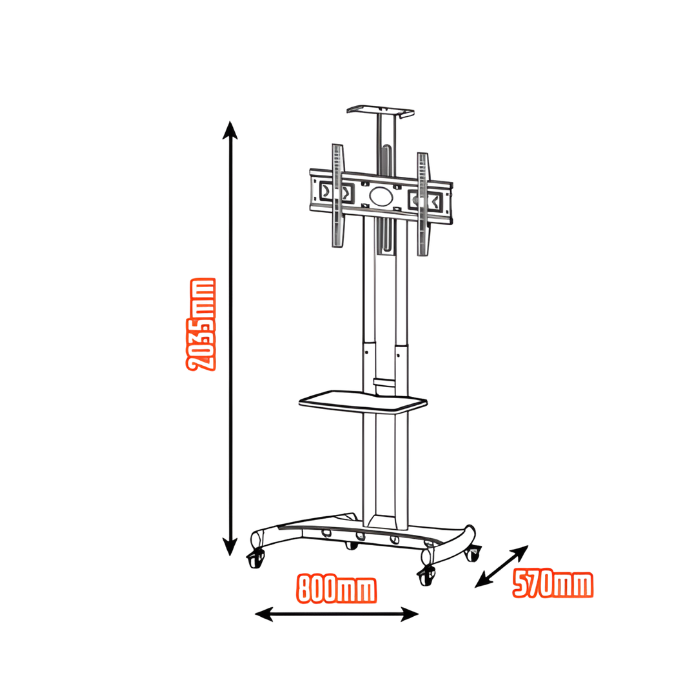 מתקן רצפה נייד לטלוויזיה 32–65 אינץ' דגם 161810-013 מבית Smith