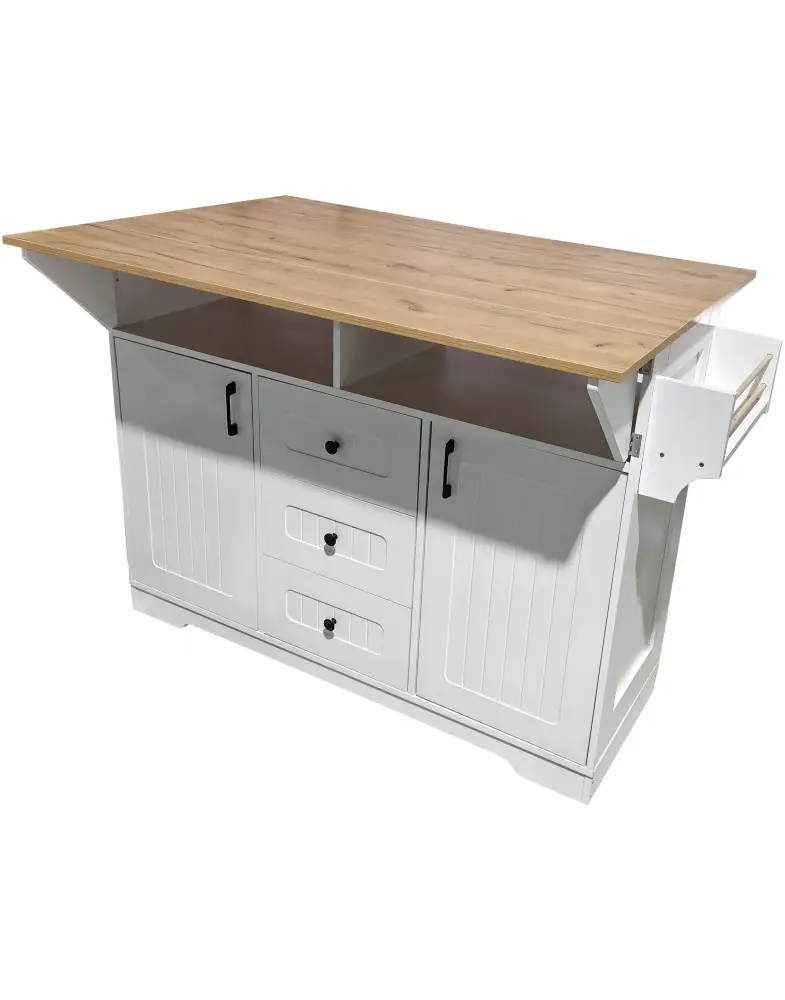 אי מטבח נייד עם דלפק נפתח 142 ס"מ דגם Madagascar מבית Shuk Rehut