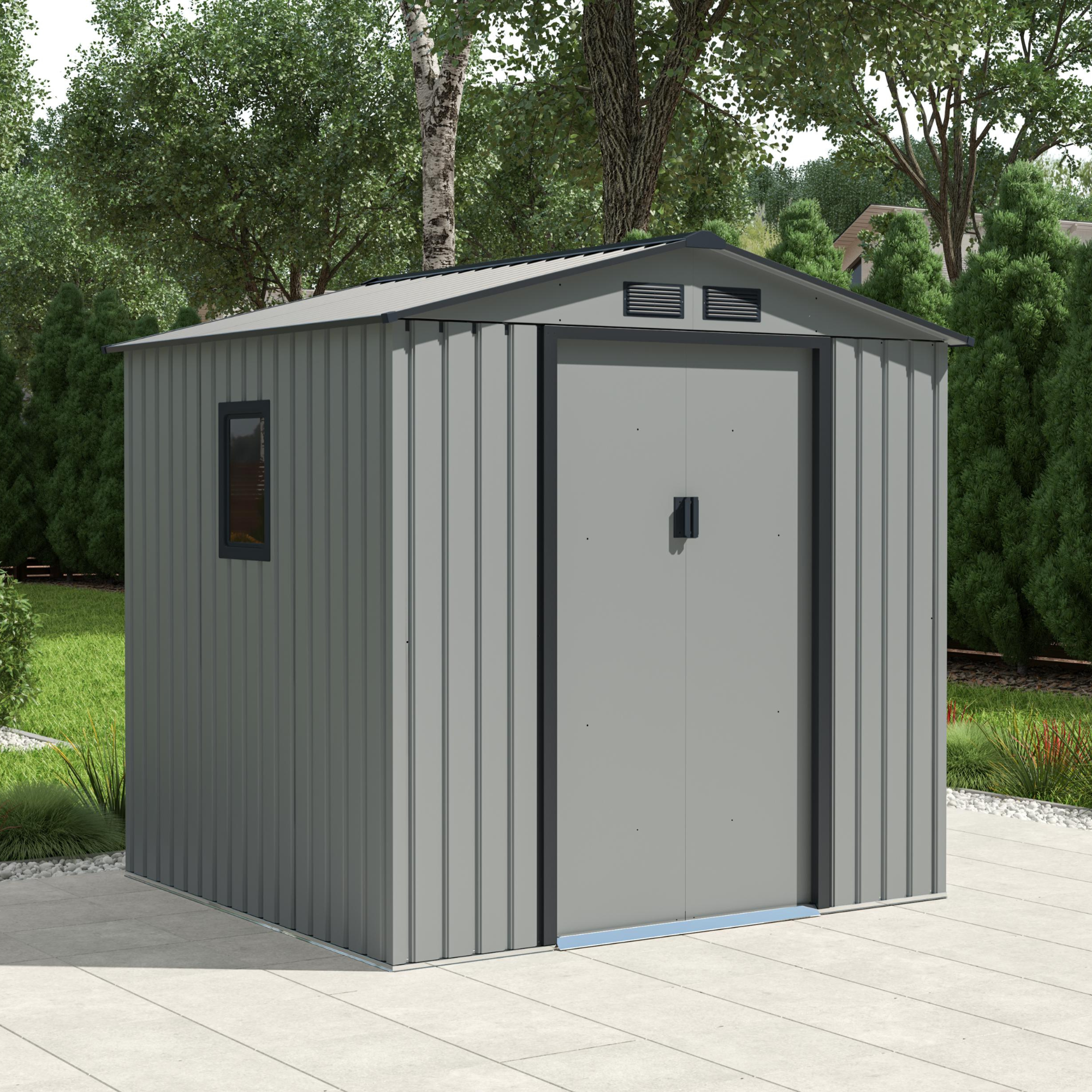 מחסן מתכת פרמיום לגינה 2.13×1.91 דגם G76 מבית Garden Top