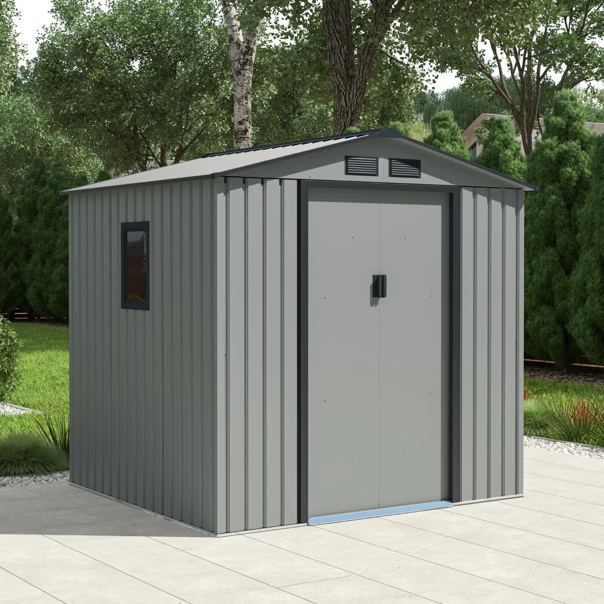 מחסן מתכת פרמיום לגינה 2.13×1.91 דגם G76 מבית Garden Top מחסן מתכת פרמיום לגינה 2.13×1.91 דגם G76 מבית Garden Top
