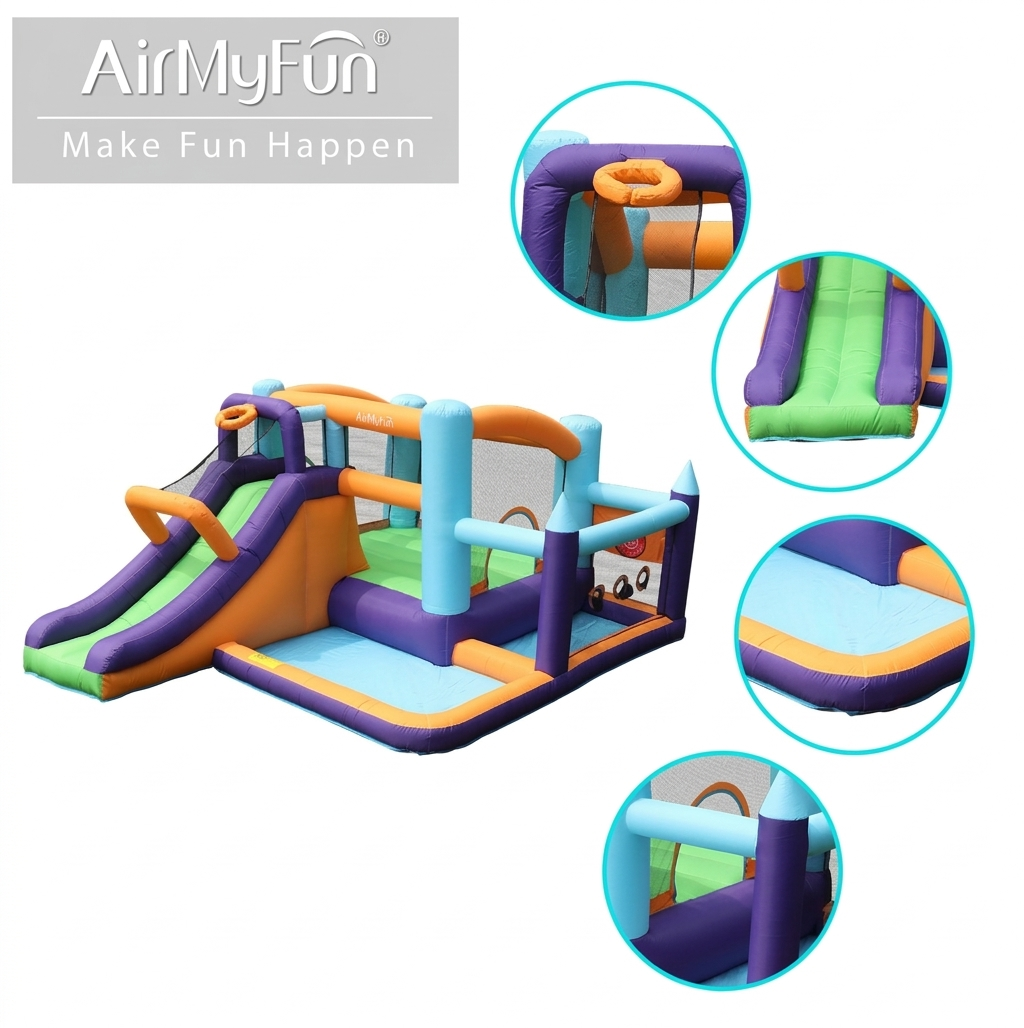 מתקן מתנפח עם מגלשה דגם A82007 מבית Doctor Dolphin