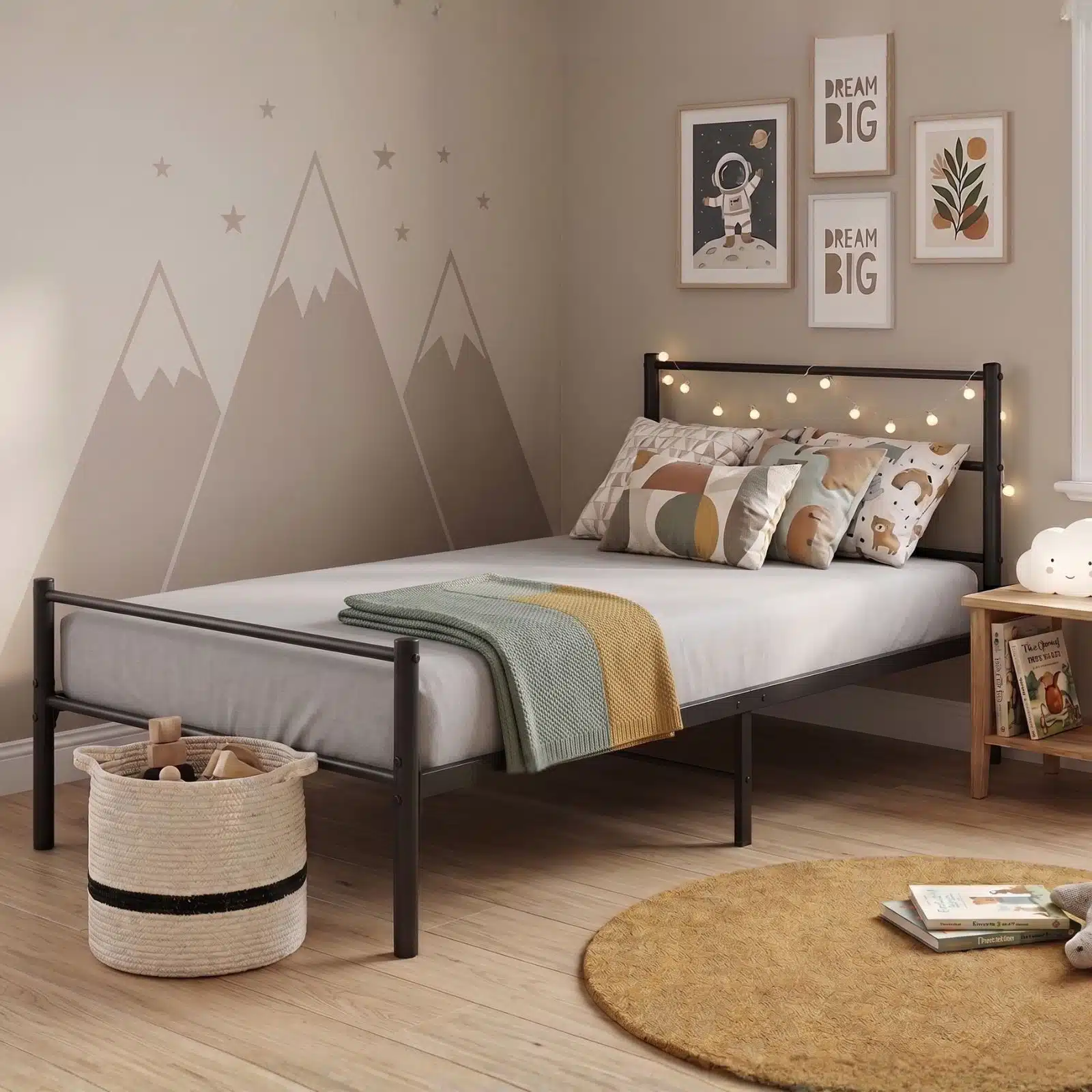 מיטת יחיד ממתכת 90×190 דגם נויה מבית Tudo Design