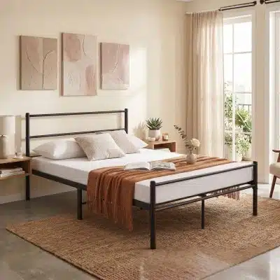מיטה זוגית מתכת 140×190 דגם נויה מבית Tudo Design