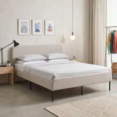 מיטה זוגית מרופדת בד 140×190 דגם מיקה מבית Tudo Design