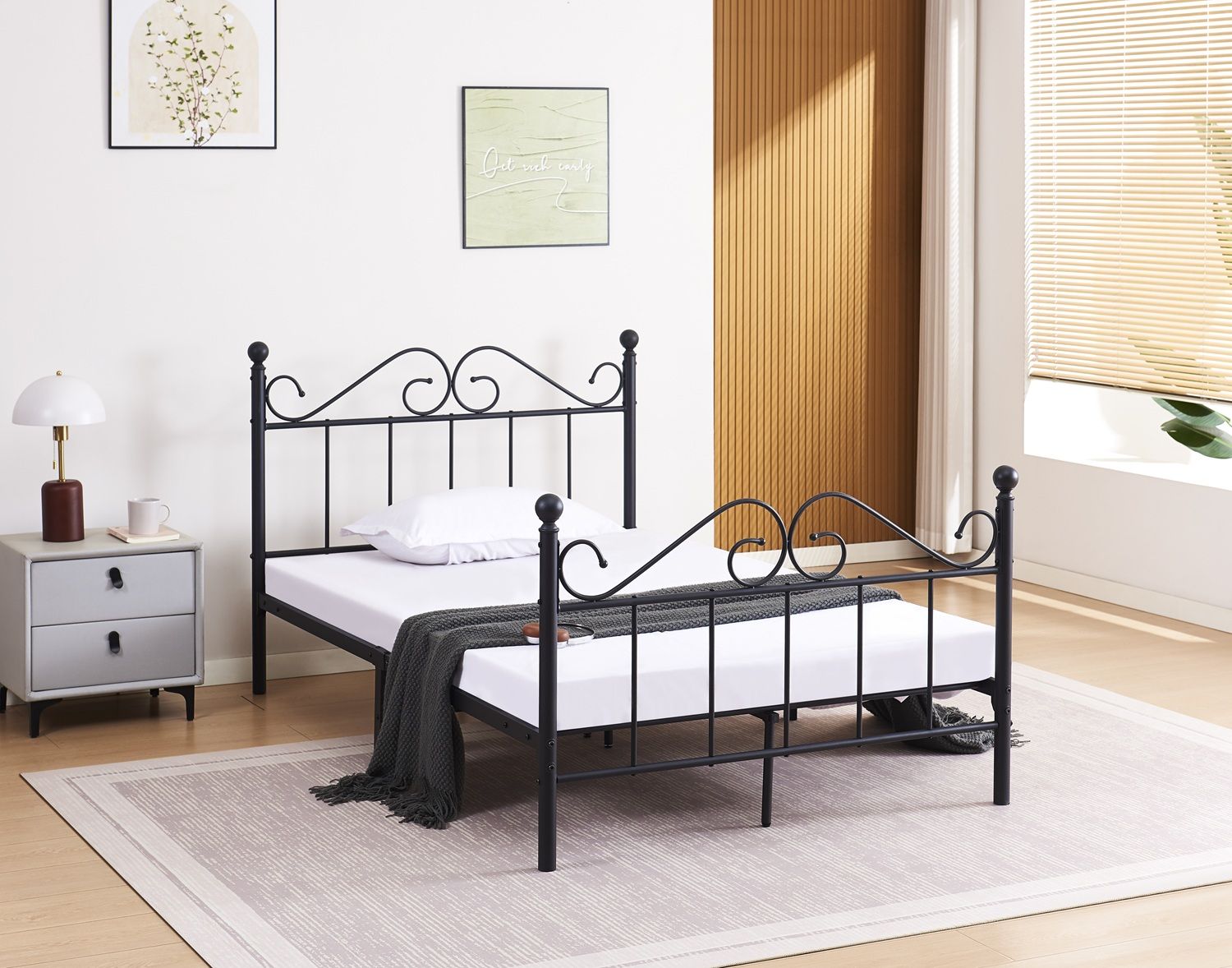 מיטת נוער מתכת רוחב וחצי 120×190 דגם לירז מבית Tudo Design