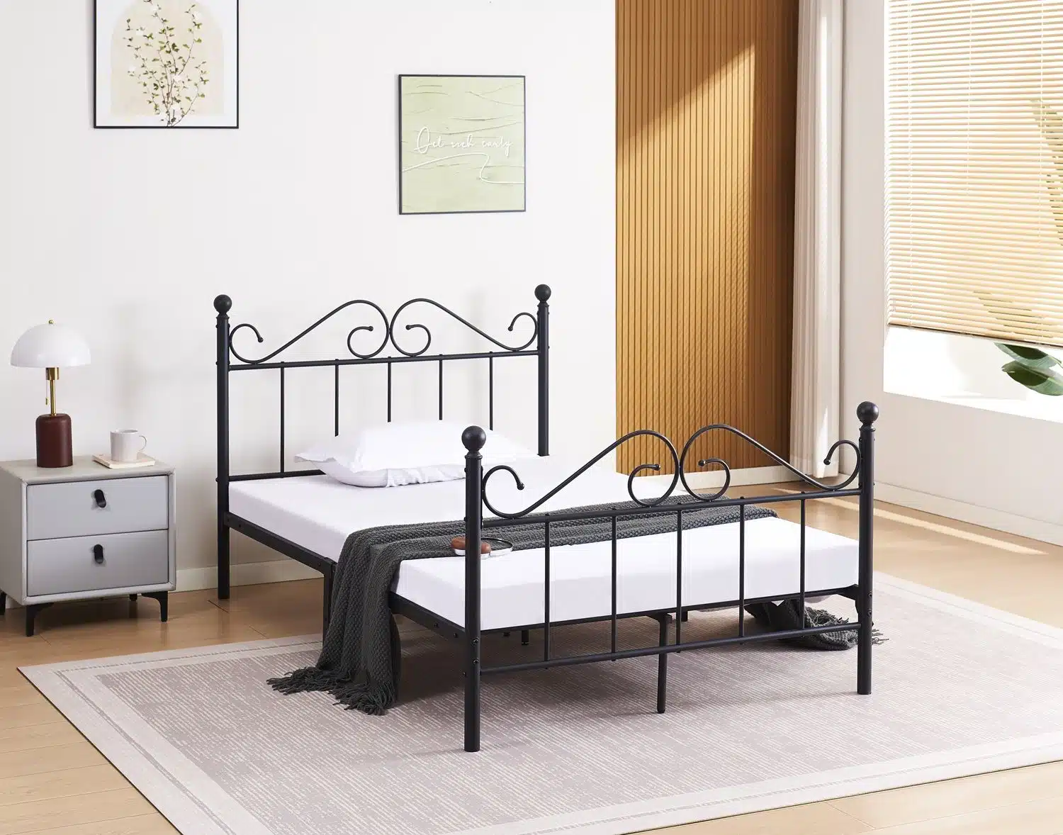 מיטת נוער מתכת רוחב וחצי 120×190 דגם לירז מבית Tudo Design