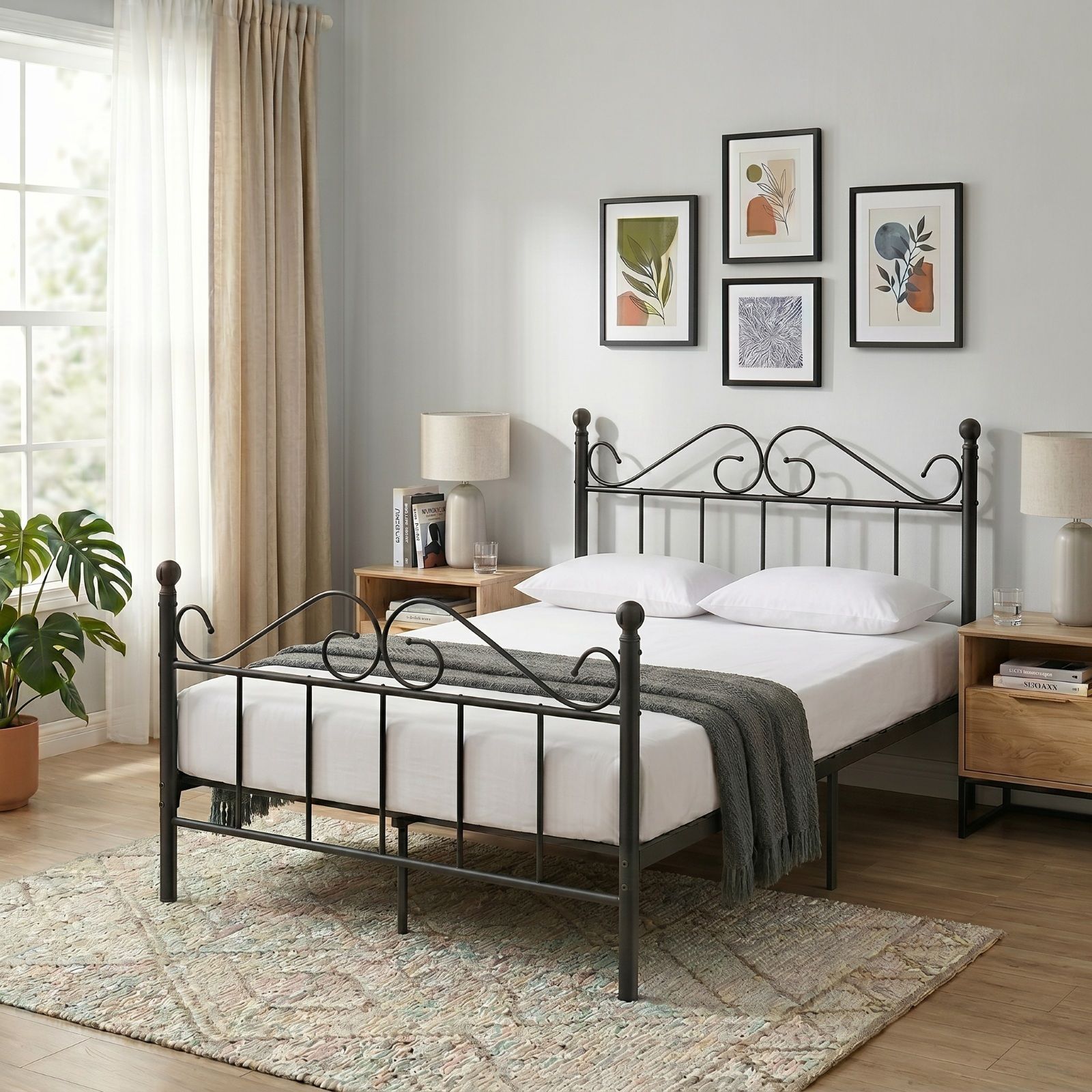 מיטה זוגית מתכת 140×190 דגם לירז מבית Tudo Design