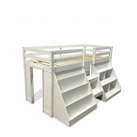 מיטת גלריה לילדים עם מדפים ומזרן דגם KARIN מבית BRADEX