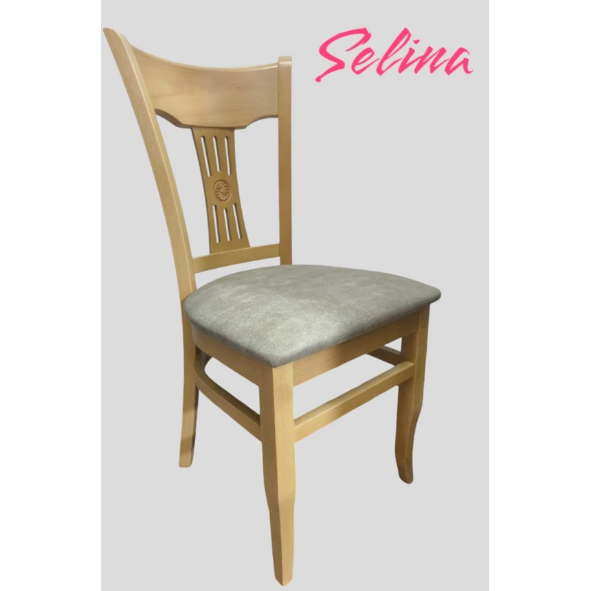 כיסא עץ מרופד לפינת אוכל דגם Selina סלינה מבית Shuk Rehut