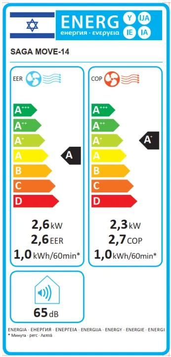 מזגן נייד 9,000BTU לחימום וקירור דגם SAGA MOVE 14 מבית TORNADO מזגן נייד 9,000BTU לחימום וקירור דגם SAGA MOVE 14 מבית TORNADO