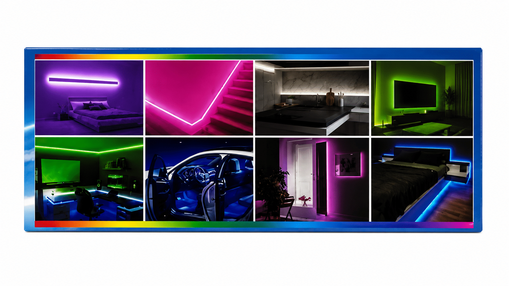 פס לד RGB באורך 5 מטר עם שלט פס לד RGB באורך 5 מטר עם שלט