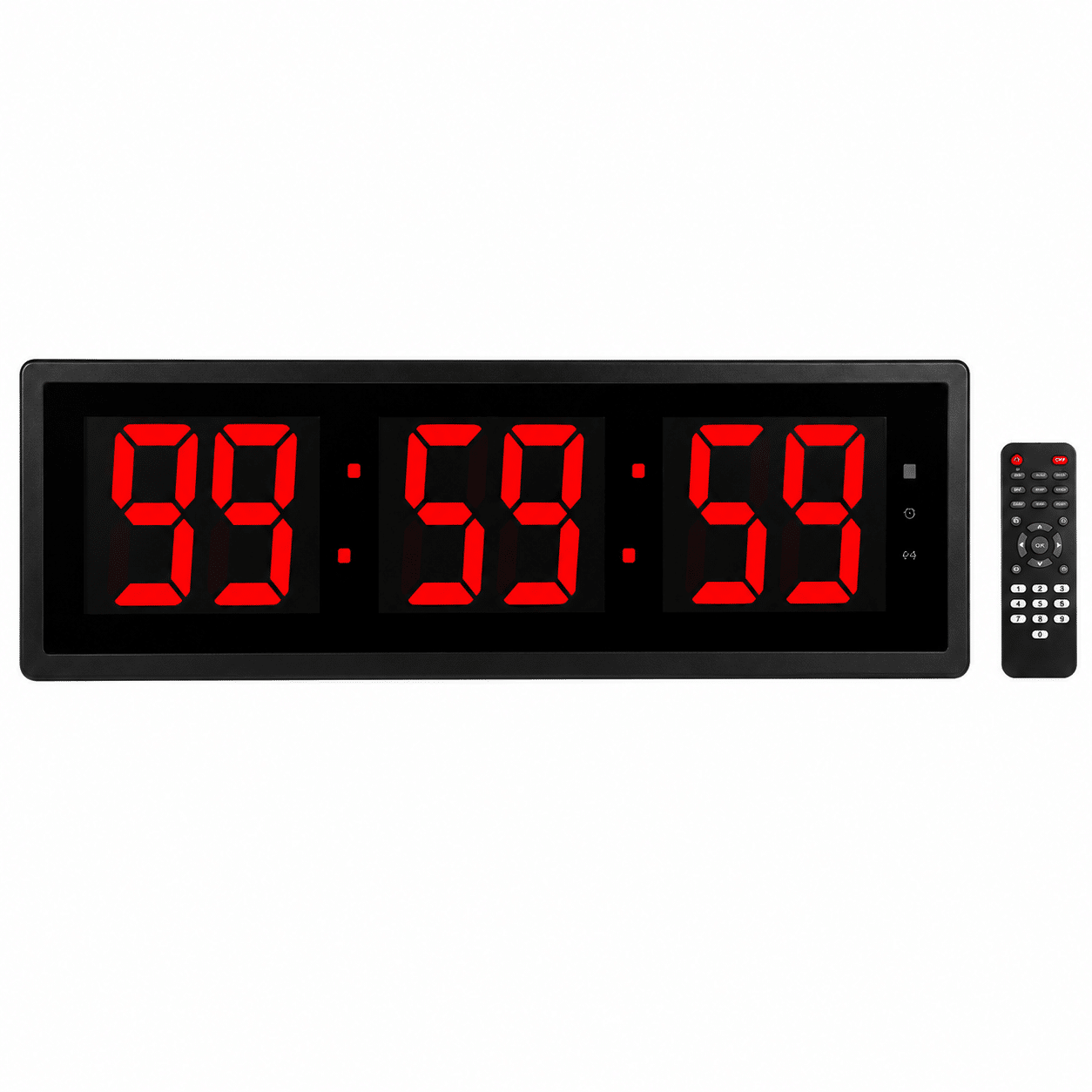 שעון דיגיטלי קיר כולל שלט וטיימר דגם 9623 שעון דיגיטלי קיר כולל שלט וטיימר דגם 9623