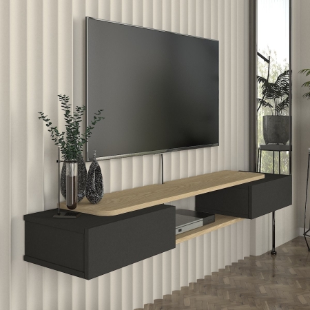 מזנון טלוויזיה צף 150 ס"מ דגם GLINT מבית BRADEX