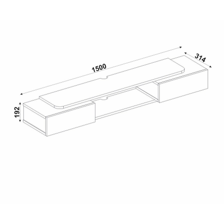 מזנון טלוויזיה צף 150 ס"מ דגם GLINT מבית BRADEX