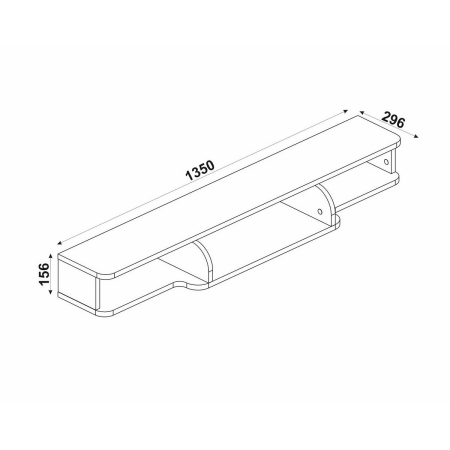 מזנון טלוויזיה צף 135 ס"מ דגם LEPPO מבית BRADEX