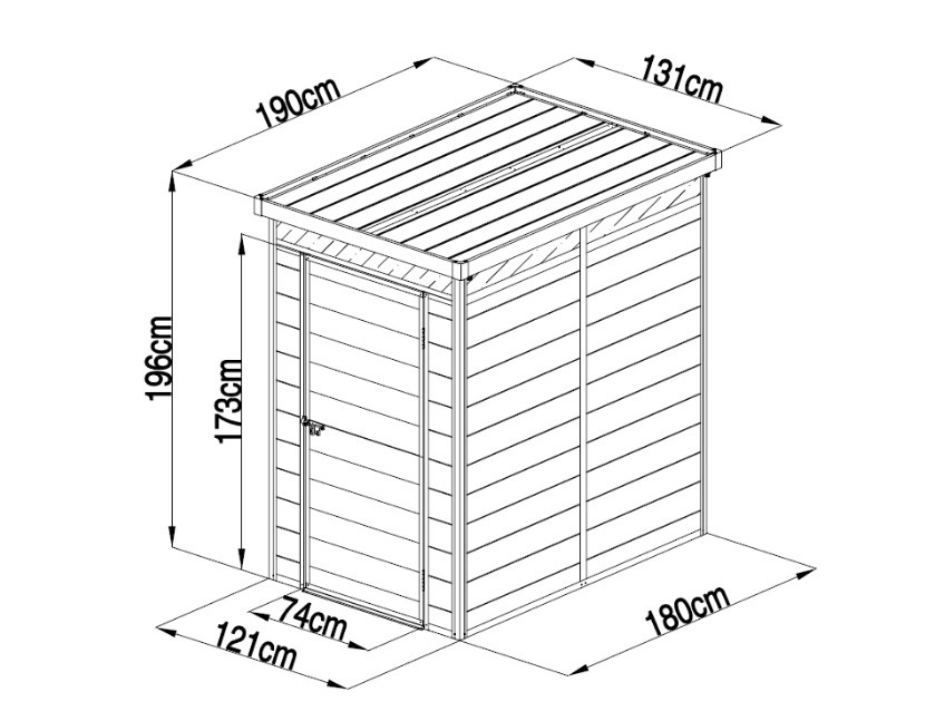 מחסן פלסטיק 4X6 פיט דגם Tino-B מבית Garden Top