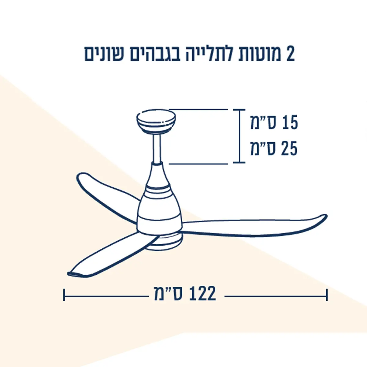 מאוורר תקרה 48 אינץ' עם שלט רחוק ותאורת LED דגם 600302-001 מבית ARROW
