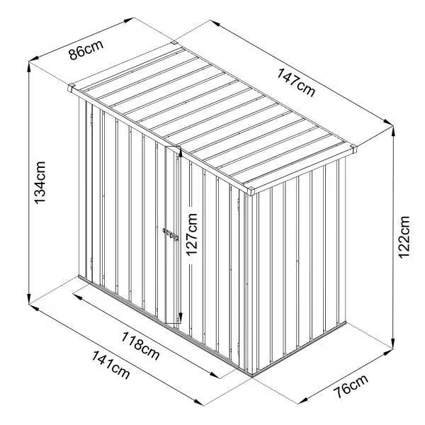 מחסן מתכת דגם F10K מידה 1.47X0.86 Garden Top מחסן מתכת דגם F10K מידה 1.47X0.86 Garden Top
