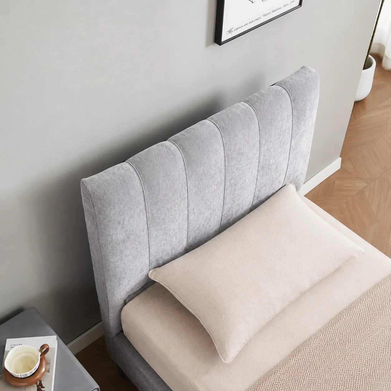 מיטת יחיד מרופדת 90×190 דגם נעמה-90 מבית HOME DECOR