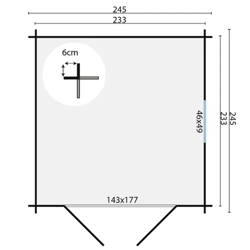 מחסן עץ 2.45X2.45 מטר דגם Valery P013069 מבית Tuindeco
