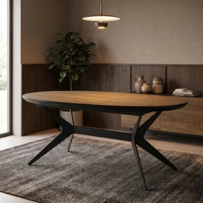 שולחן אוכל אובלי נפתח 1.8–3.0 מטר דגם חרמון מבית HOME DECOR