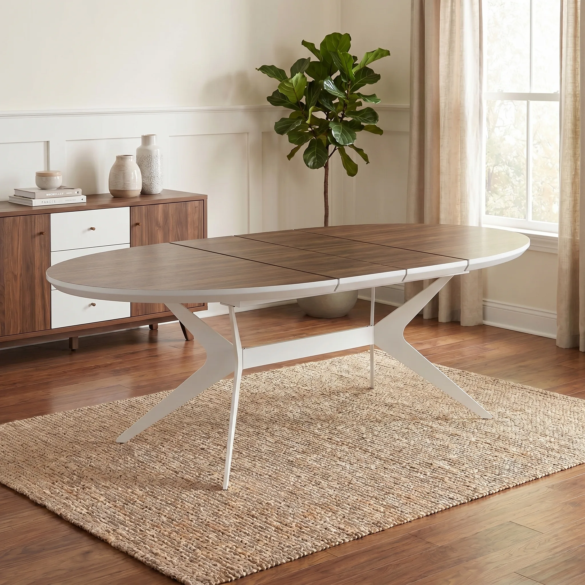 שולחן אוכל אובלי נפתח 1.8–3.0 מטר דגם חרמון מבית HOME DECOR