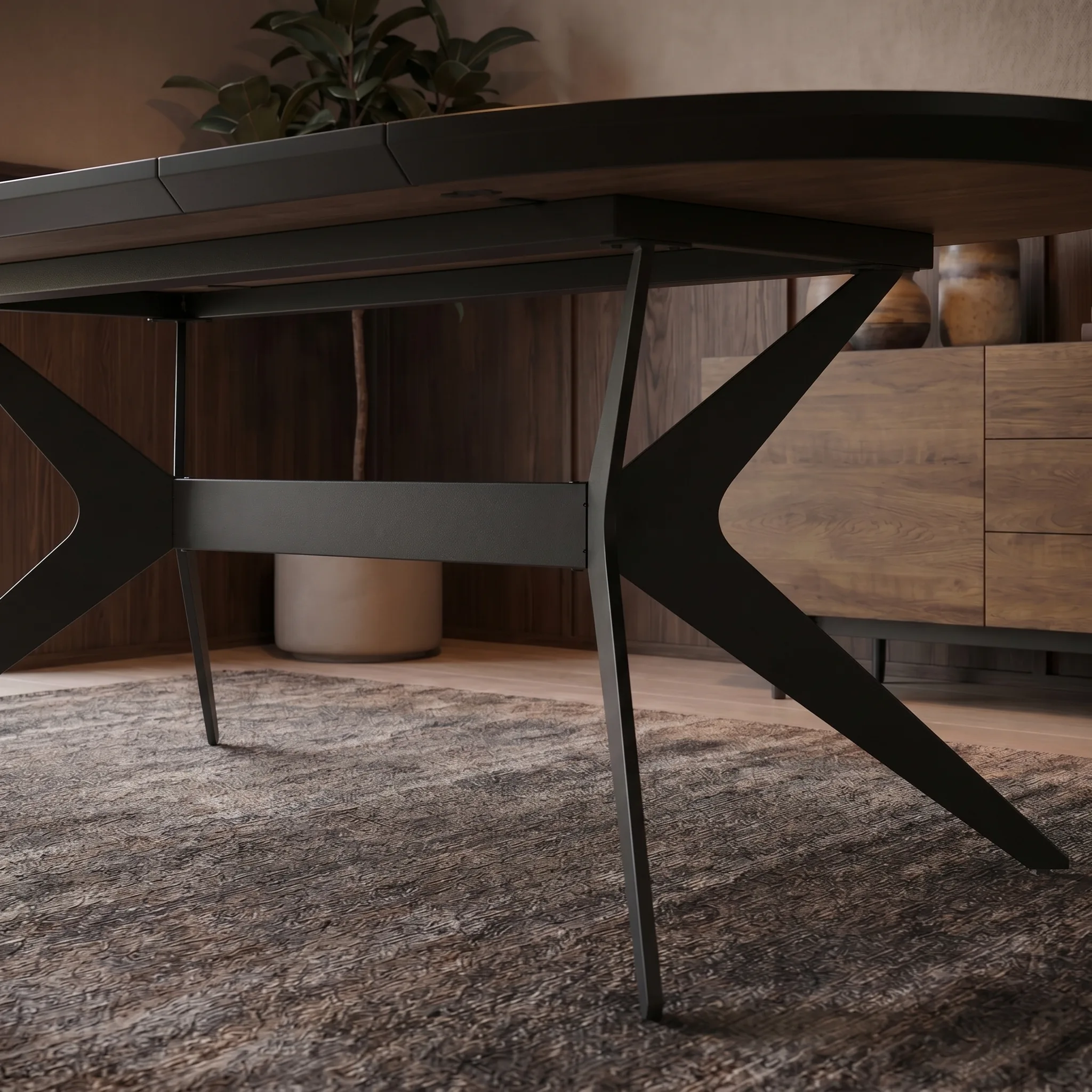 שולחן אוכל אובלי נפתח 1.8–3.0 מטר דגם חרמון מבית HOME DECOR